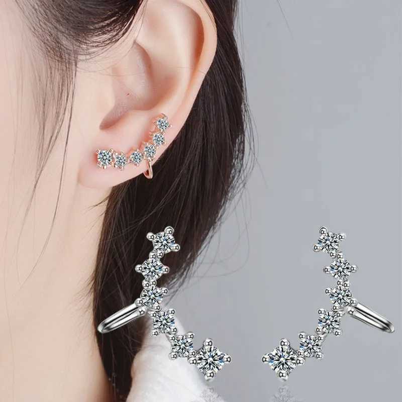 KOFSAC New Luxury Crystal CZ Silver 925 Ear Cuff Non Piercing Cartilage Ear Clip Earrings For Women Girl Fashion Jewelry GiftX240913