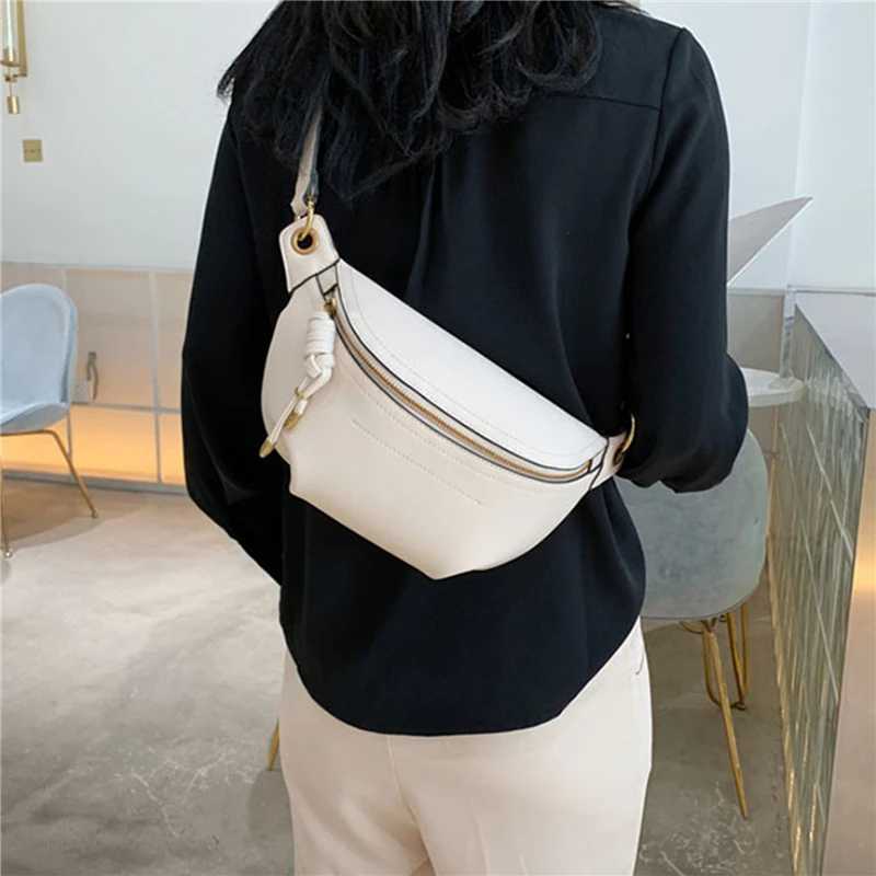 Women Waist Packs White Purse Leather Fanny Letter Belt Bags Shoulder Messenger Female Wallet Fashion Chest Crossbody Bag Pouch Z240912
