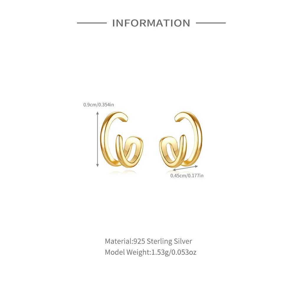 AIDE 1pair 925 Sterling Silver Smooth Design Clip Earrings Stackable Ear Cuff For Women Girls Party Fine Jewelry Christmas GiftsX240913