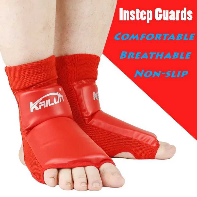 PU Leather Instep Ankle Guard MMA Boxing Muay Thai Foot Guards Feet Protector Martial Arts Wushu Sanda Training Protective Gear Y240913