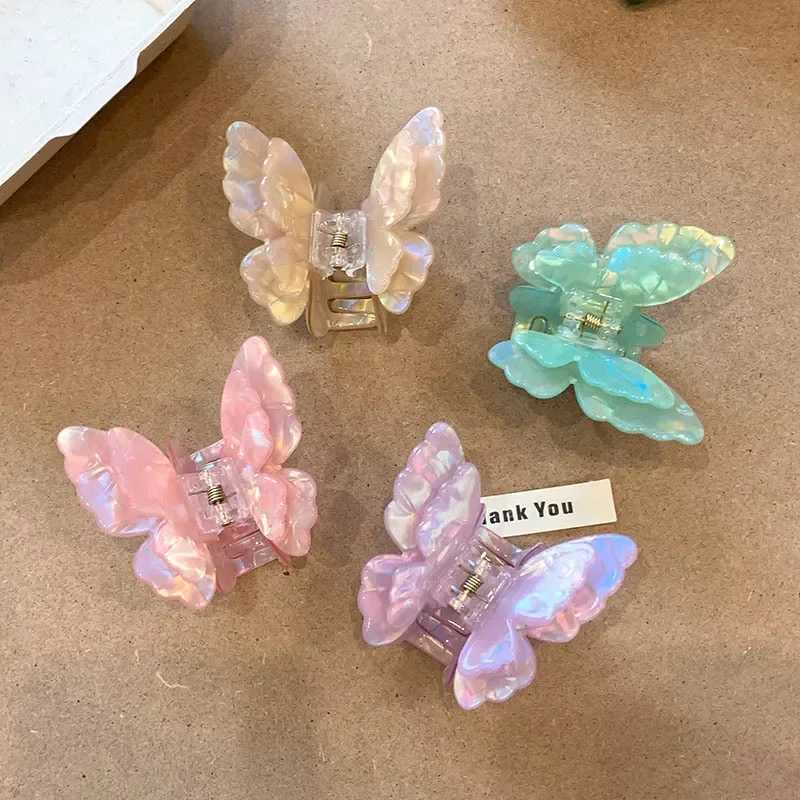New Fairy Butterfly Hair Claw Acetate Crab Hair Clip Summer Sweet Princess Shark Clip for Women Girl Hairpin Hair AccessoriesX2409