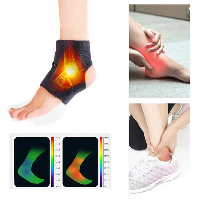 1 Pair Self-heating Ankle Support Protector Brace Wrap Adjustable Ankle Brace Guard Spontaneous Magnetic Therapy Health Care Y240913