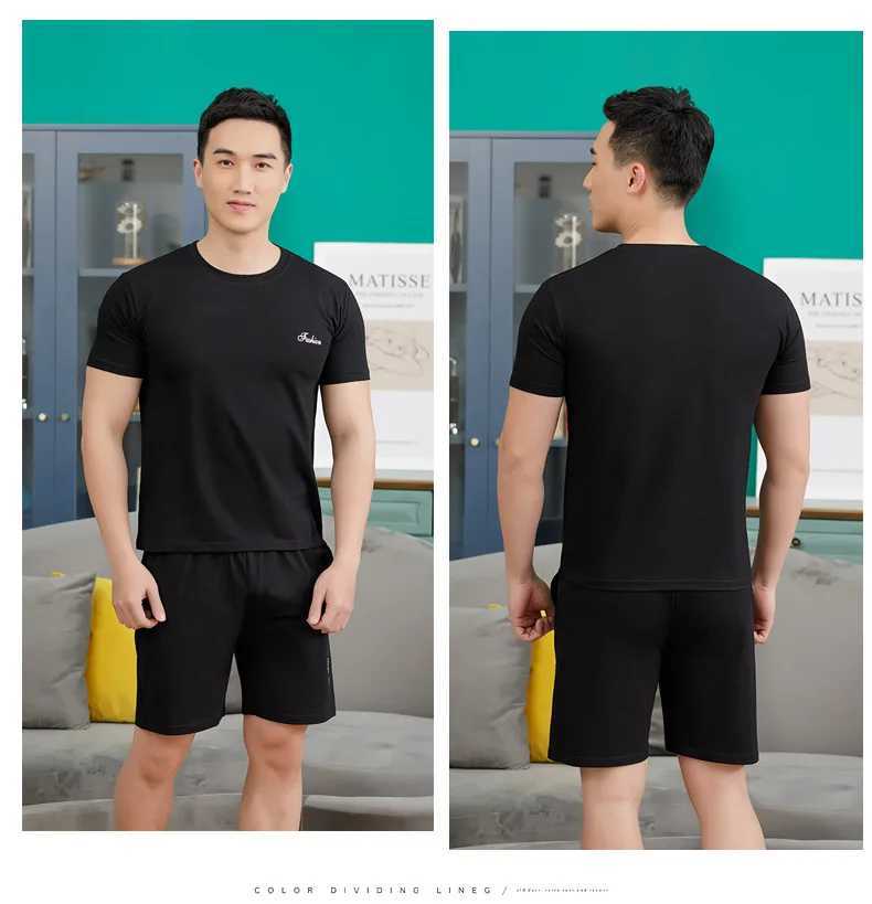 New Summer Modal Mens Pyjamas Boys Short-Sleeved Casual Homewear Summer Thin Section Of The Large Size Homewear Suit Y240913