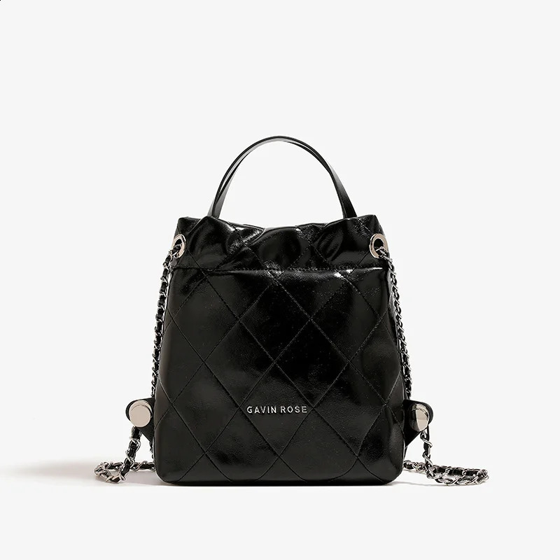 Korean Ins style diamond checkered backpack for women solid color backpack high-end brushed PU leather handbag 240912