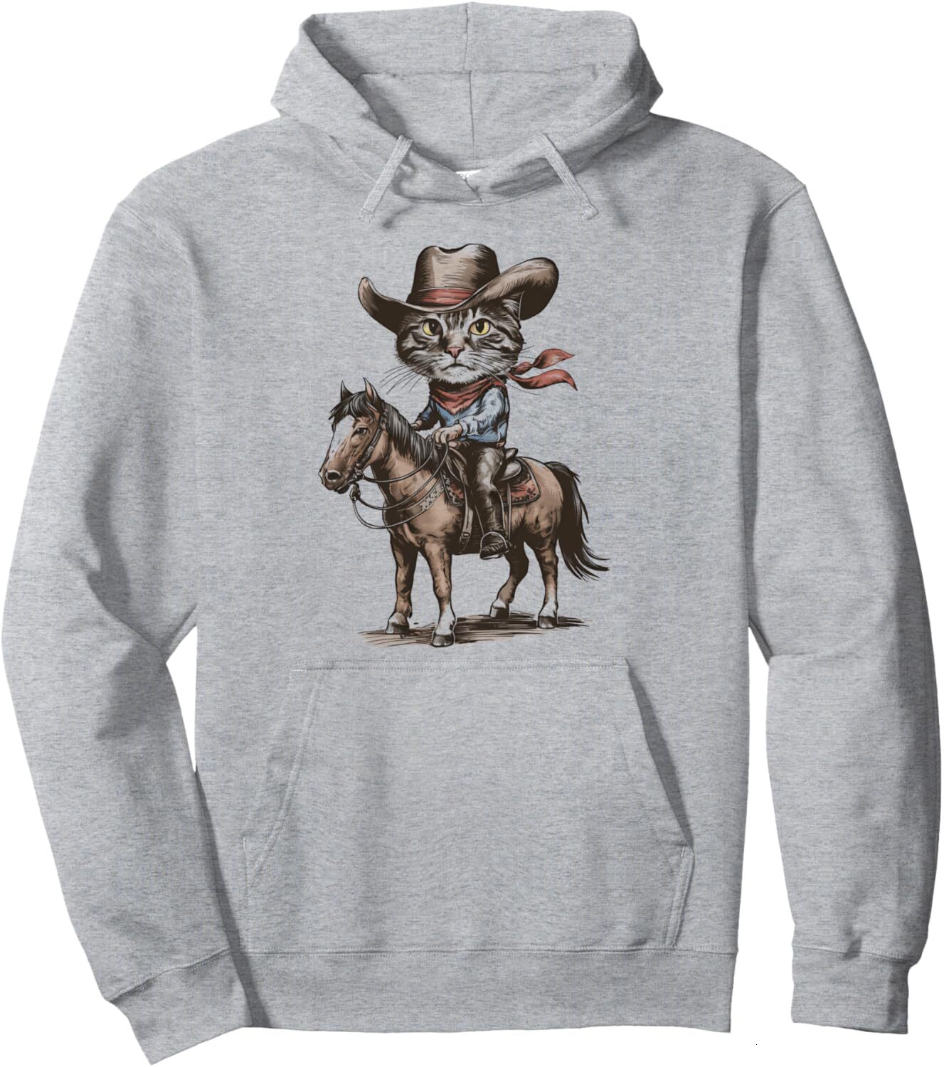 Hoodie for Mens Womens Cowboy Cat Riding Horse Western Country Horseback Riding Pullover Hoodie Graphic Hoodies sweatshirt Pullover Long Sleeve