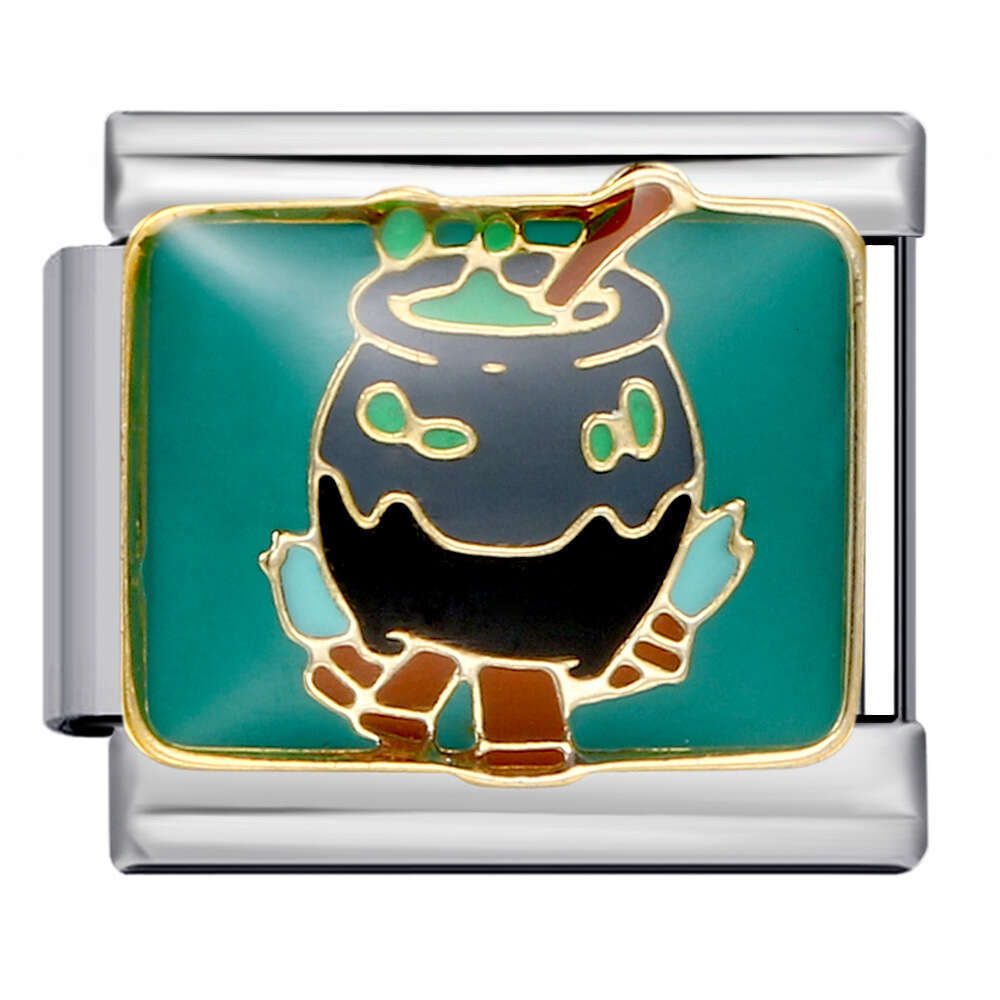 New Halloween Elements DIY Titanium Steel Welded Gold Plated Bracelet Accessories Italian Charm Links Stainless Steel Fit 9Mm Bracelet Jewelry DIY Mak