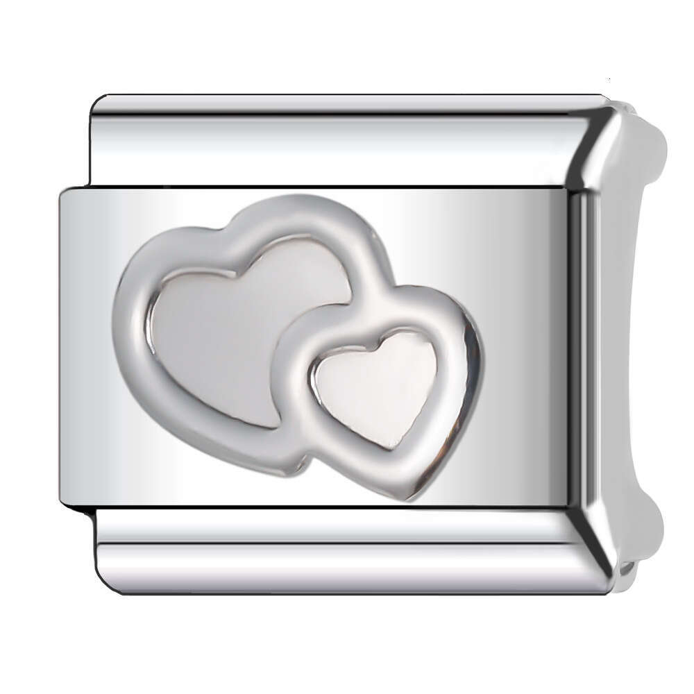 New Women's Gift Sweet heart love heart Bead Italian Charms Links Bangle Beads Fit 9mm Stainless Steel Bracelet Making DIY For Women Fashion Jewe