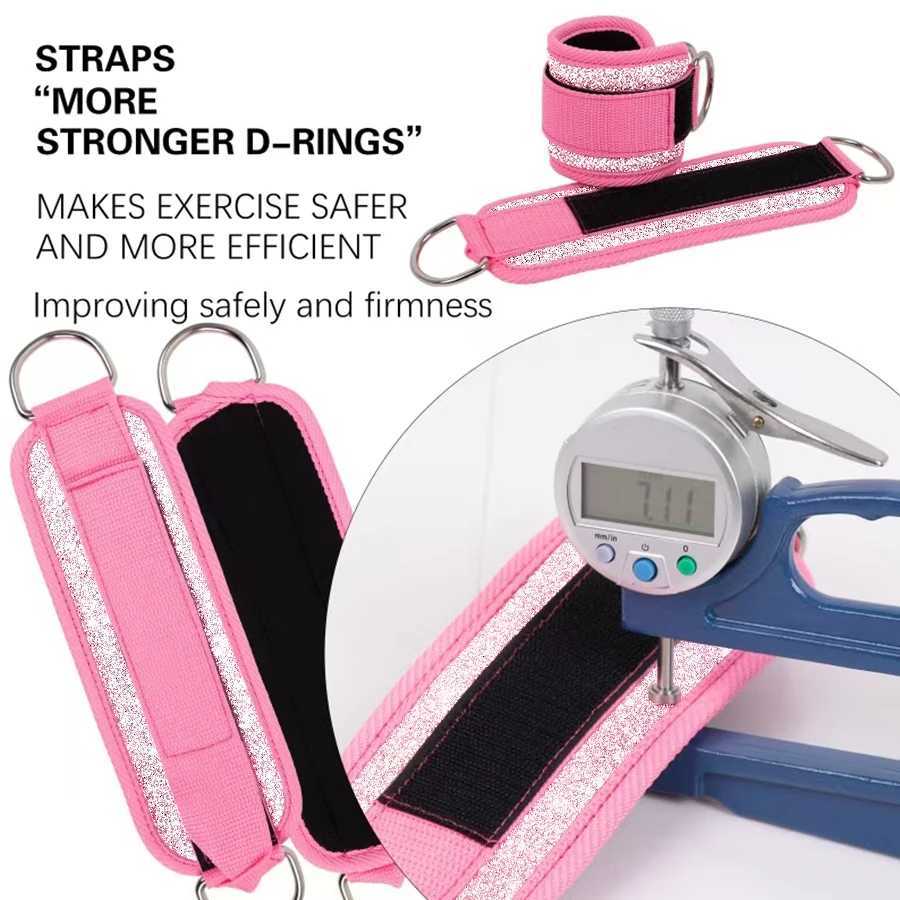Fitness fluorescence Sports Straps Adjustable D-Ring Support Cuffs Ankle Pulley With Buckle Guard Leg Strength Safety Abductors Y240913