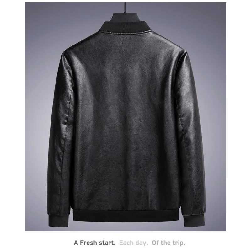 Mens Autumn Winter Leather Jackets Mens Korean Fashion Casual Slim Motorcycle PU Leather Coats Plus Size Bomber Jackets 7XL 8XLX240913