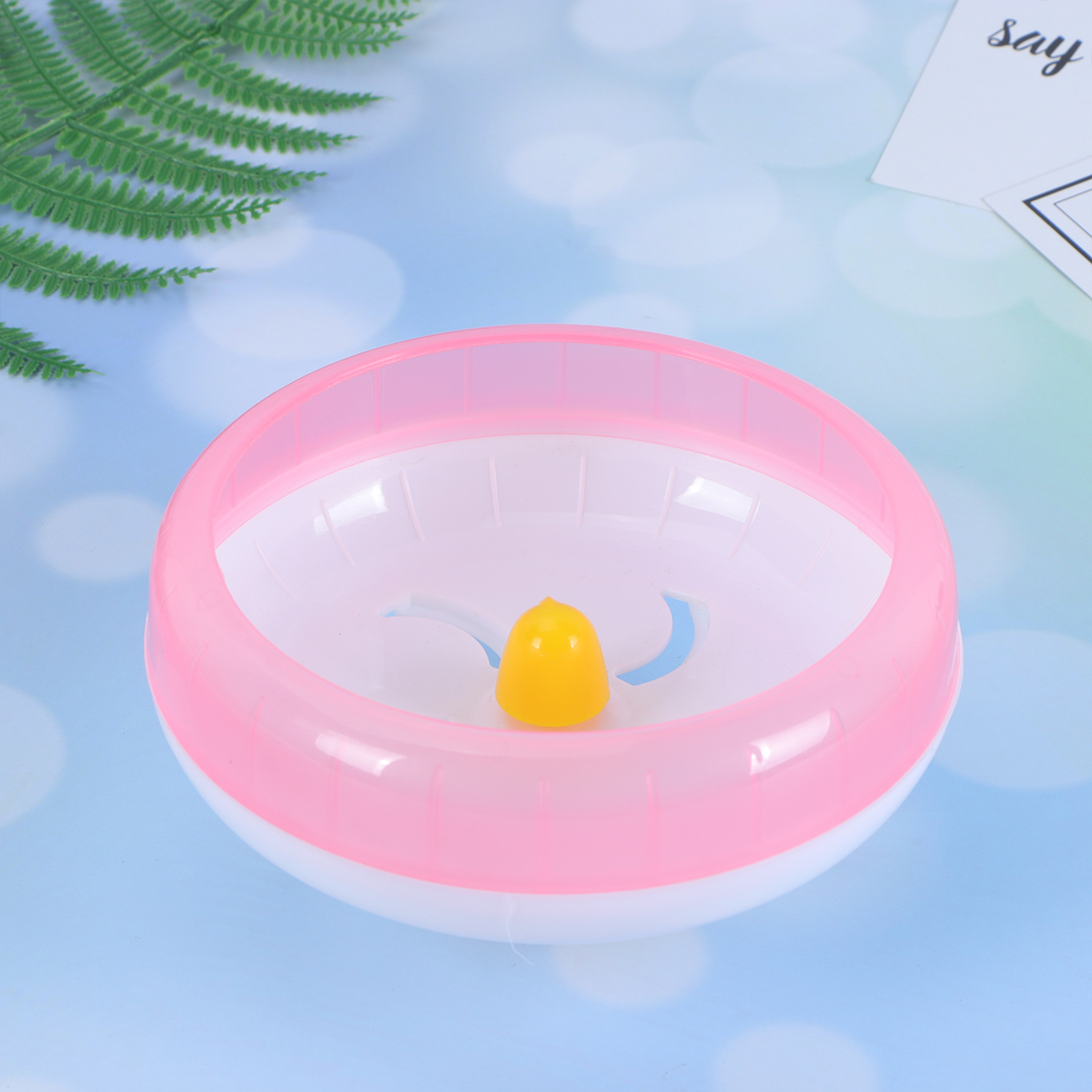 1Pc 14cm Multipurpose Wide Suitability Hamster Mice Gerbil Rat Exercise Wheel PP Run Disc Small Animal Pet Toy(Pink)
