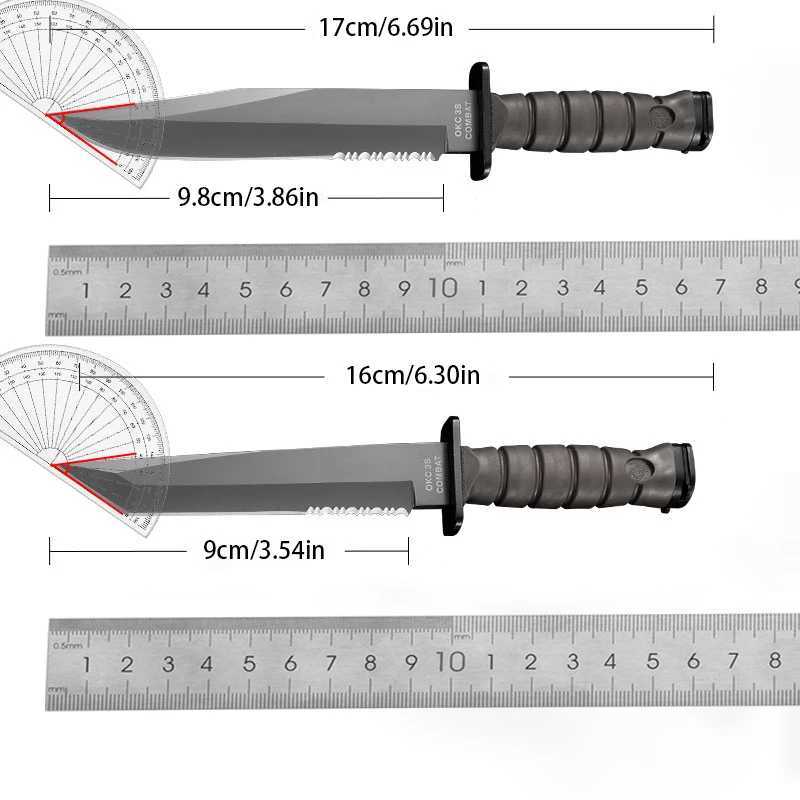 Outdoor multi-purpose military tactical knife EDC portable fixed blade field self-defense hunting knife survival knife W240913