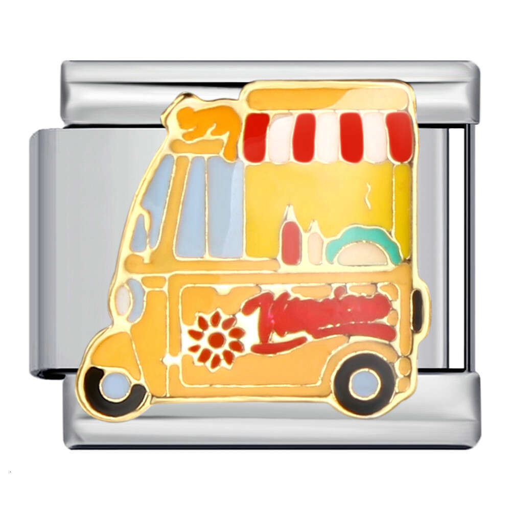 Sports Series Italian Modular Stainless Steel Elastic Splicing Bracelet Accessories Fit 9mm Bracelet Jewelry DIY Making Gifts