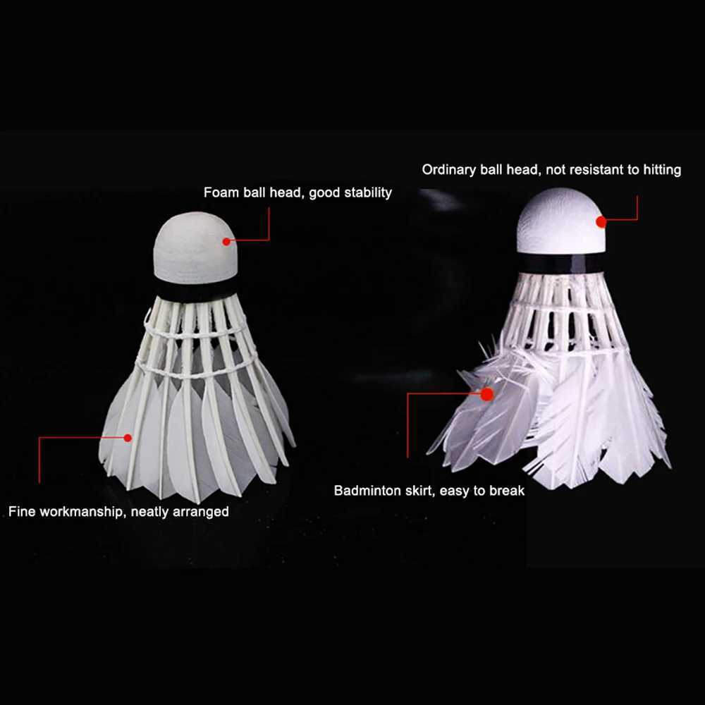 4/8Pcs Lighting Badminton Head LED Luminous Colorful Goose Feather Shuttlecock Outdoor Sports Entertainment Night Training Ball Y240912