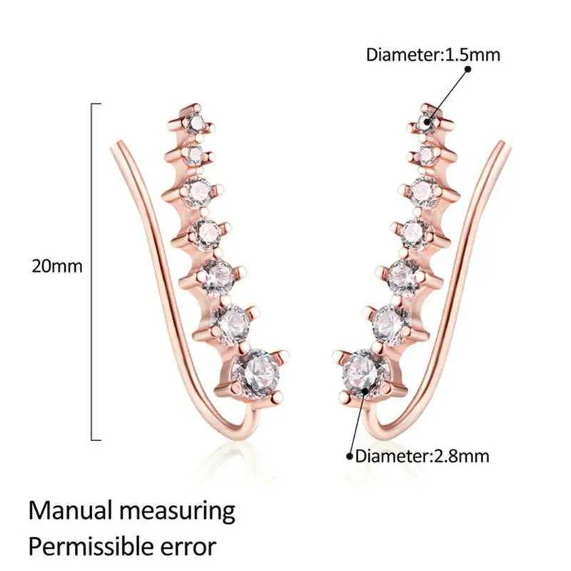 Long Dipper Ear Hook Clip on Earrings for Women Four-Prong Setting Zircon Climbing Ear Cuff Earrings Fashion Jewelry GiftsX240913