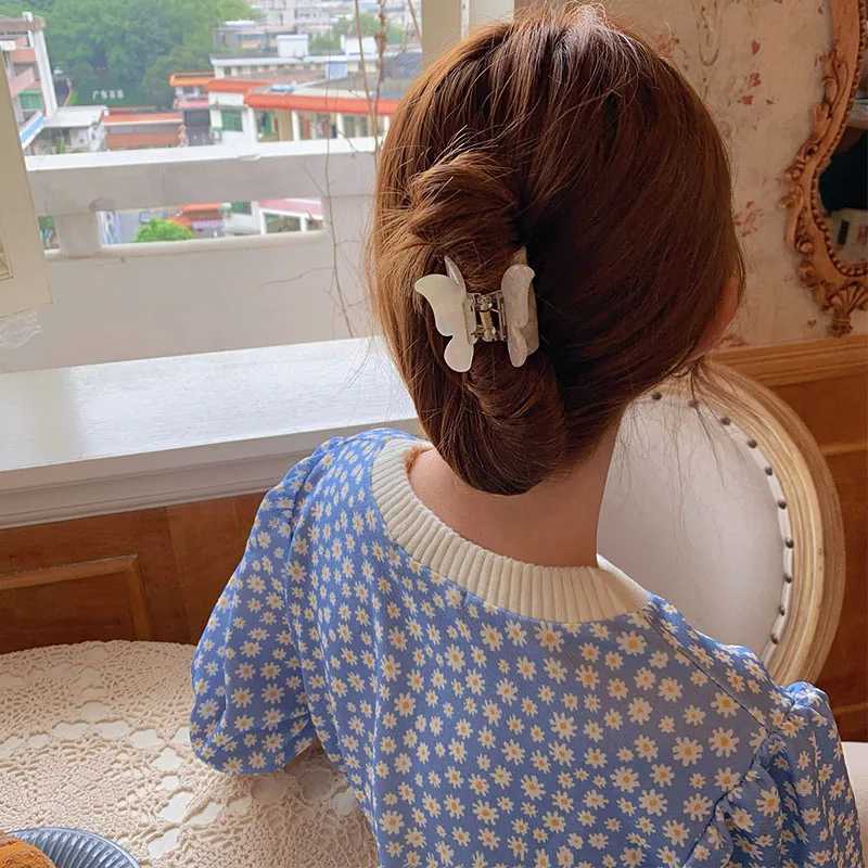 Women High Quality Acetate Colorful Butterfly Hair Claws Elegant Hair Decorate Hairpins Long Hair Hold Headband Hair AccessoriesX240912