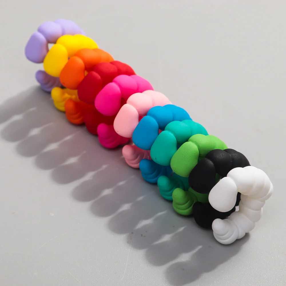 4pcs Korea Acrylic Heart Clip on Earrings for Women Mixed Color Irregular C-Shape Ear Cuff No Piercing Cartilage Earclip JewelryX240913