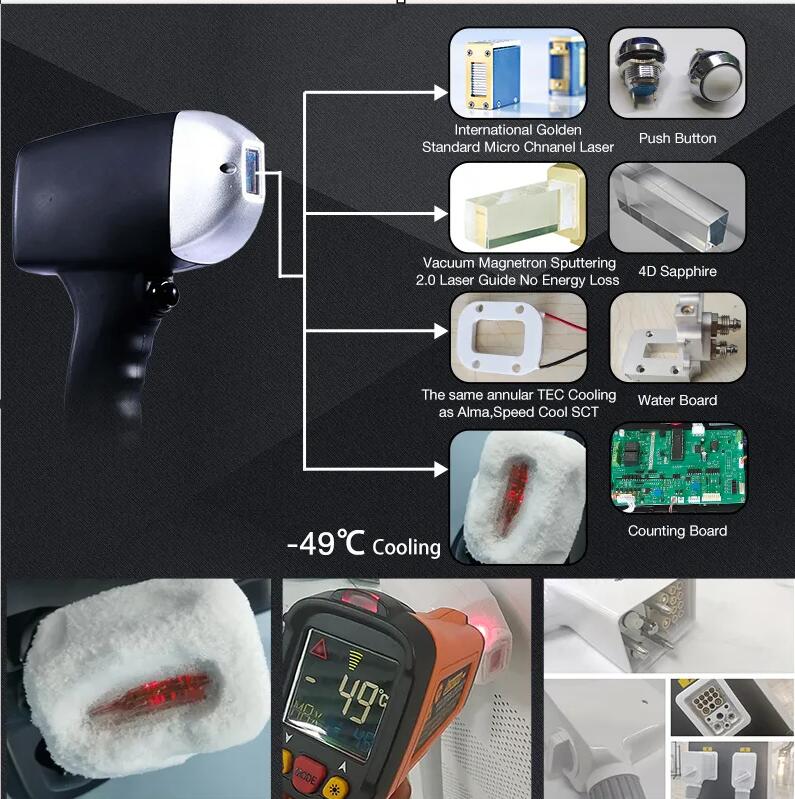 Directly effective Four waves Titanium ice laser machine for epilation 755 808 940 1064 diode laser hair removal machine 2 times can removal all hair