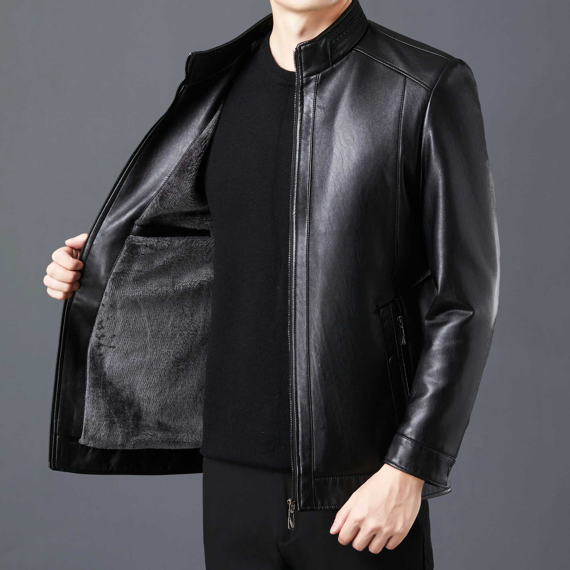 2023 Men Leather Suit Jacket Men Slim Fit Blazer Coat Men Fashion Leather Jacket Streetwear Casual Blazer Jacket Male OuterwearX240913