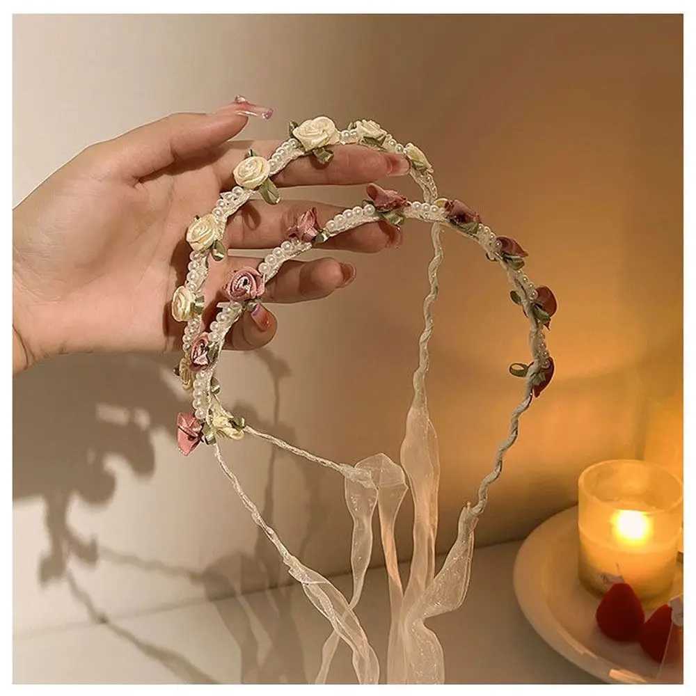 1pcs Elegant Bridal Girls Headband Imitated Pearl Hair Headdress Flower Wreath Bride Garland Head Hoop Wedding Headbands FashionX240913