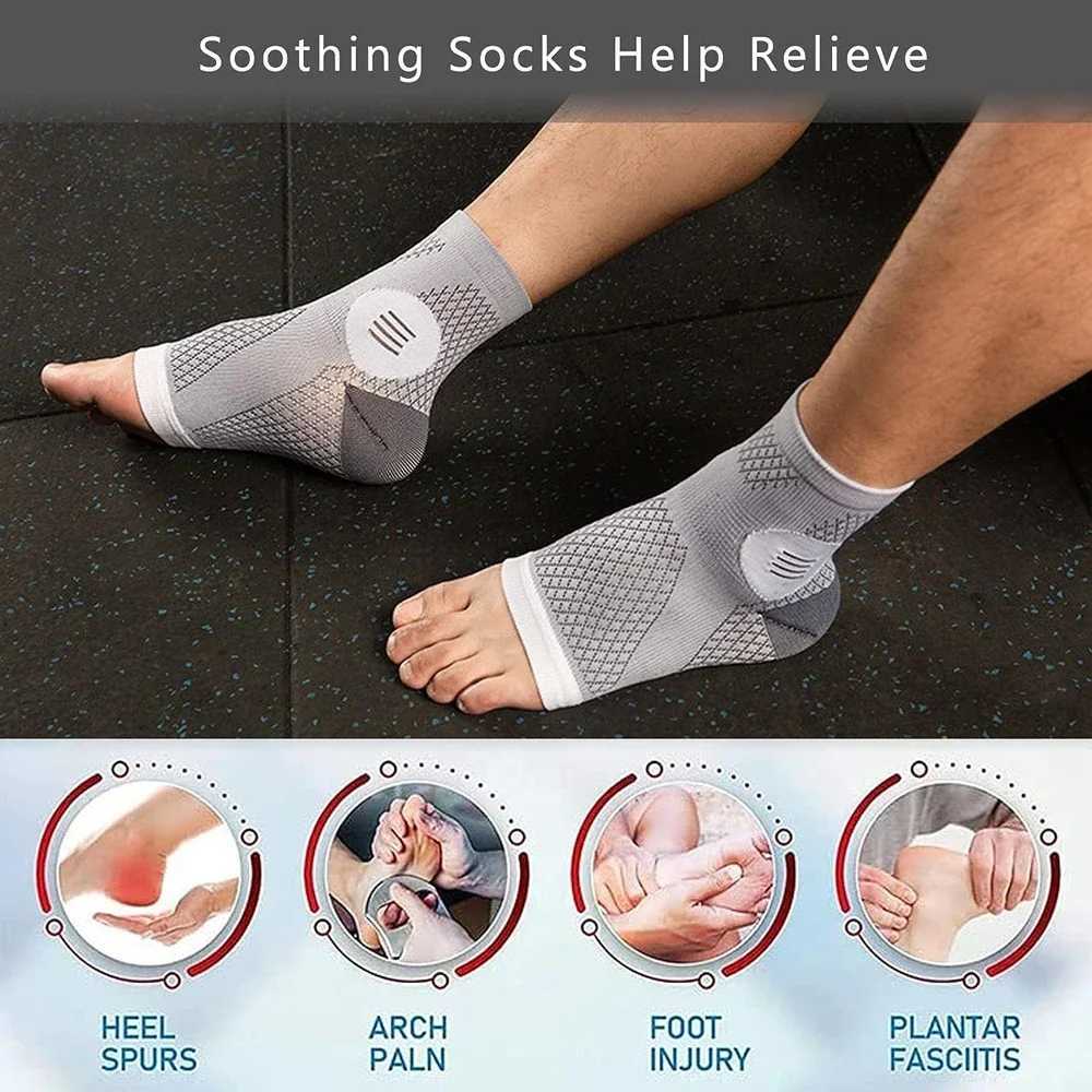 1Pair Neuropathy Socks - Peripheral Neuritis Compression Diabetic Toeless Foot Sleeves for Nerve Damage Pain in Feet Ankle Gout Y240913