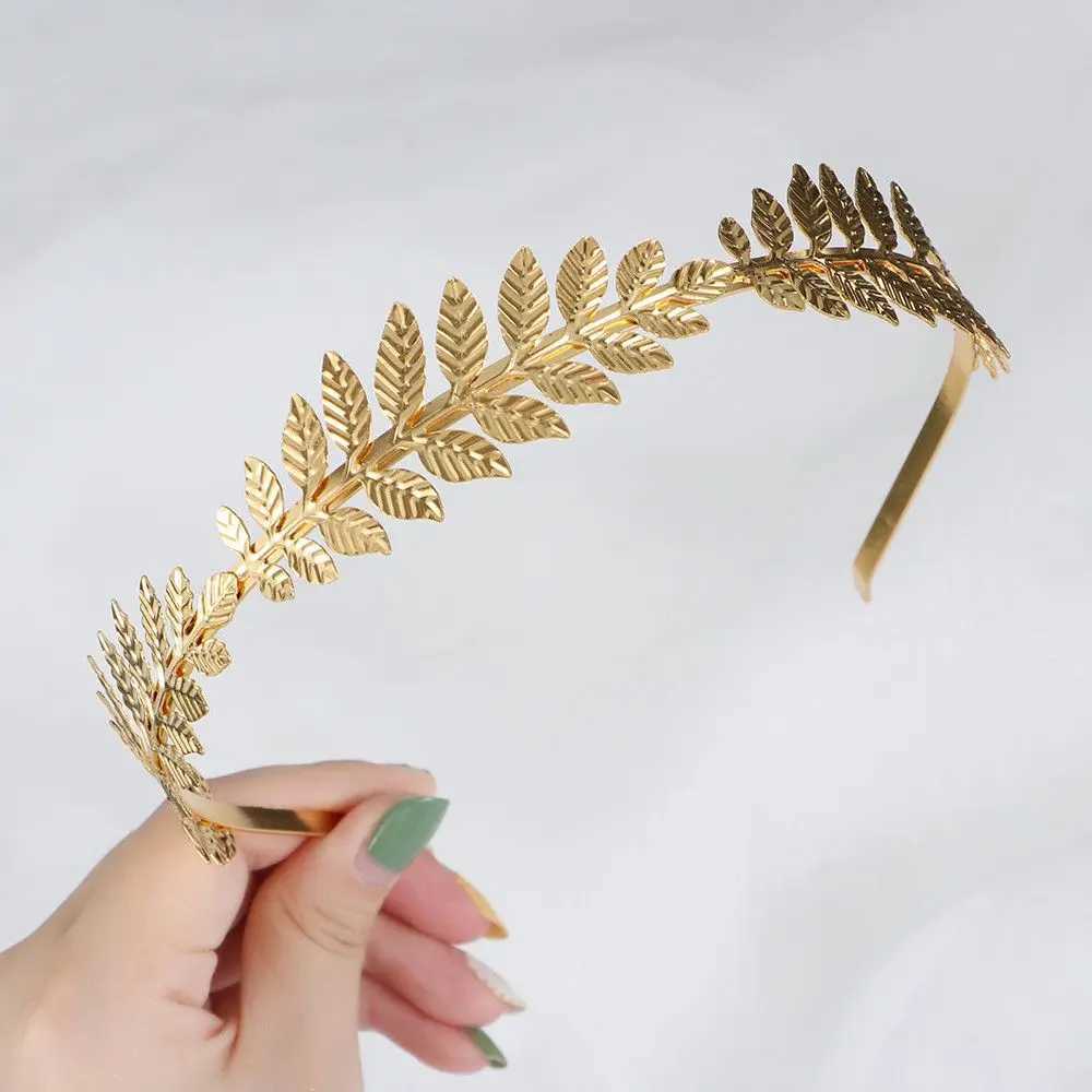 Golden Crowns Hair Jewelry Tiara Bride Headbands Wedding Hair Accessories Hair Hoop Leaves Hair BandsX240913
