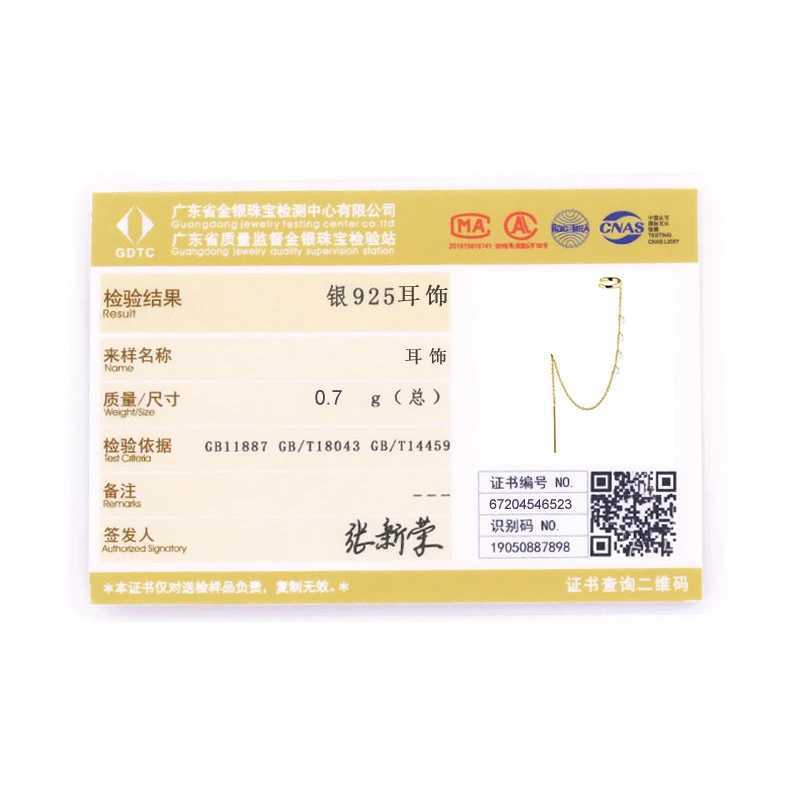 Aide 925 Sterling Silver Crystal Long Chain Tassel Ear Cuff for Women Girl Zircon Clip Earrings Elegant Piercing Party JewelryX240913