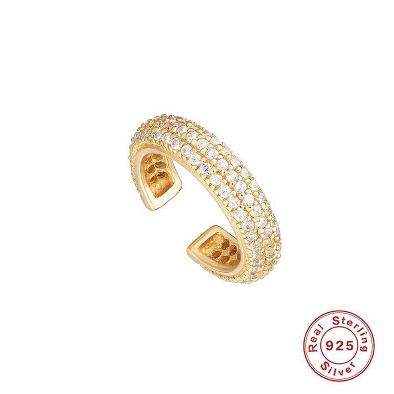 Real 925 Sterling Silver Ear Cuff C shape AAAAA Zircon Clip on Earrings For Women Fine Jewelry Cartilage No Piercing Earcuffs W5X240913