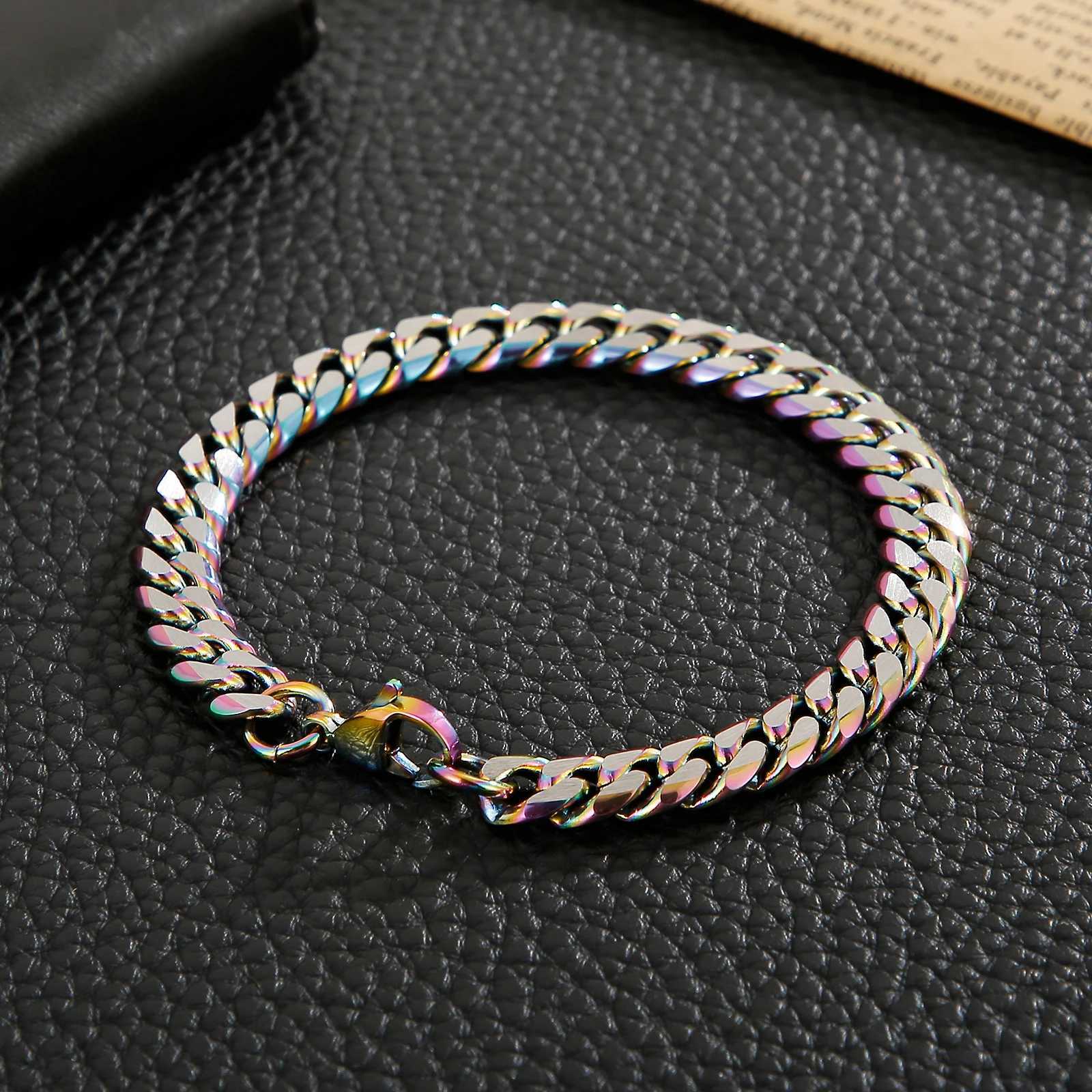 7/8/9/10mm Width Stainless Steel Cuban Bracelet Men Boy Kids S Classic link Chain Bracelet For Men Women Jewelry Gift WholesaleX240913