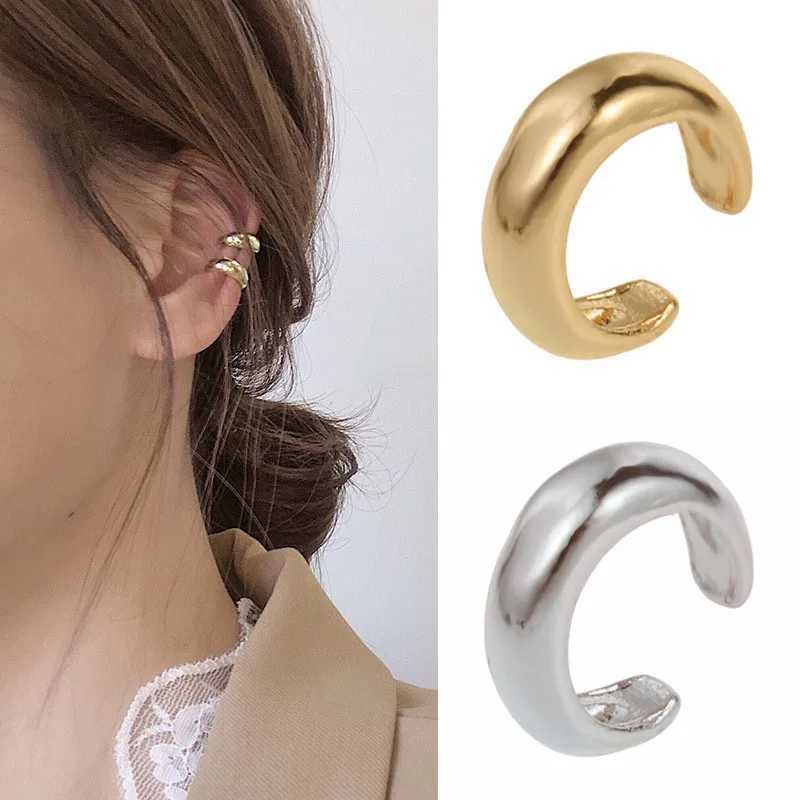 New Vintage Simple U-shaped Ear Cuff Non Pierced Clip Earring Trendy Punk Antique Color Small Flower Carved HollowX240913