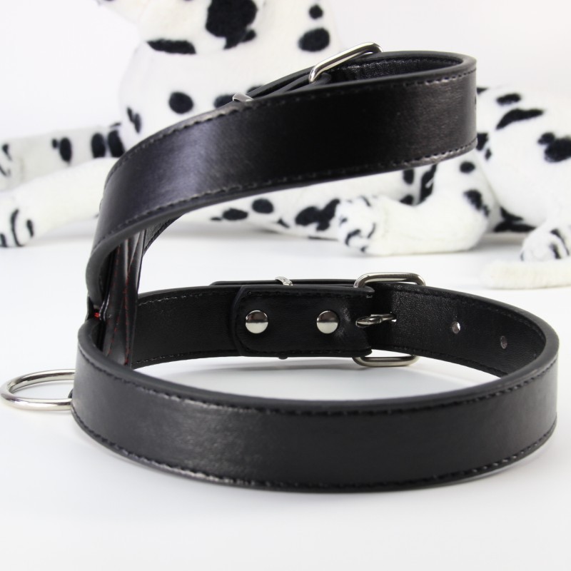Black leash chest strap for walking dogs with anti-stray K-word pet collar accessories for medium and large dogs