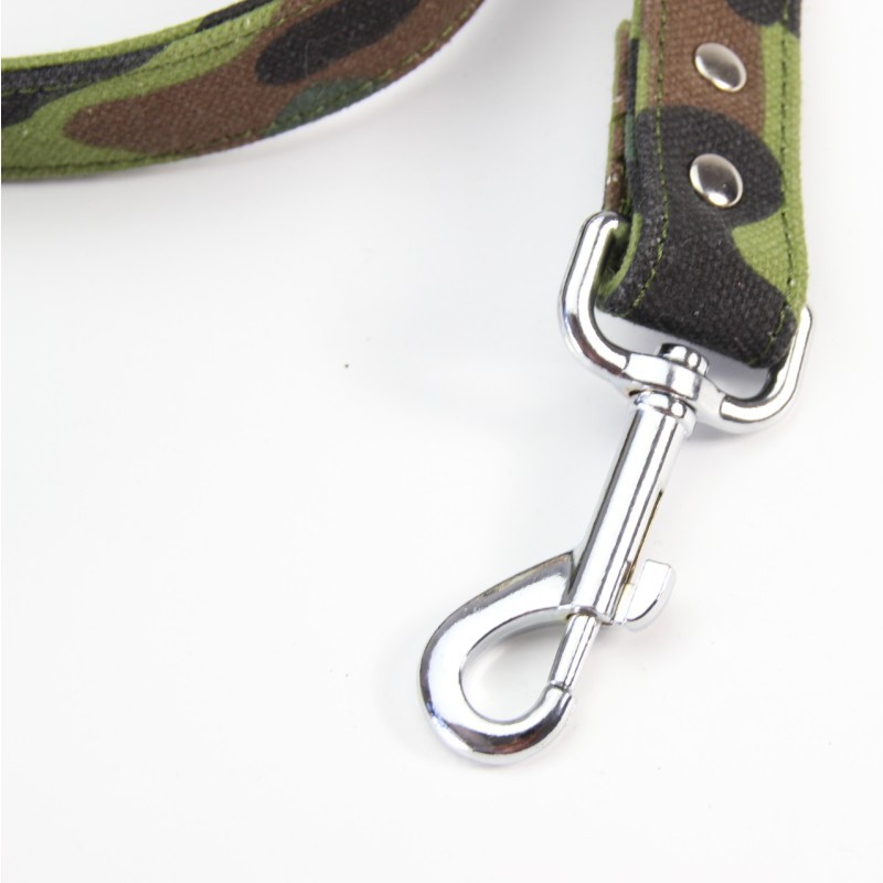 Camouflage canvas thick dog lead medium and large dog lead rope can DIY pet collar 120cm dog chain