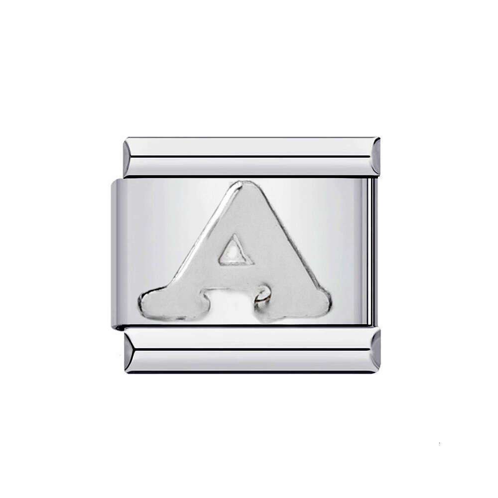 New Titanium Steel Gold Plated English Letter DIY Bead Italian Charm Bracelet Italian Charm Links Fit 9Mm Bracelet Jewelry DIY Making Gifts