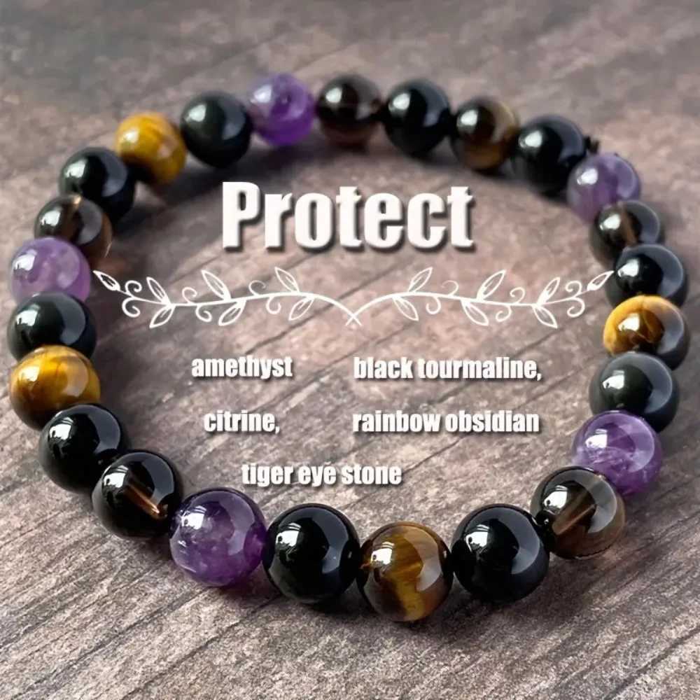 Natural Obsidian Malachite Tiger Stone Bracelet Women Attract Good Luck Money Health Men Make Beads Jewelry Gifts W240913