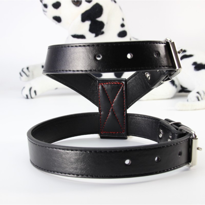 Black leash chest strap for walking dogs with anti-stray K-word pet collar accessories for medium and large dogs