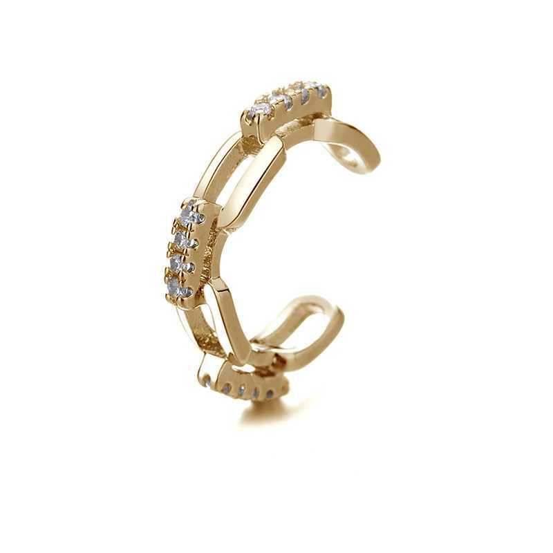 1 pcs New Gold Color Charming Line Zircon Clip On Earrings Ear Cuff Without Piercing Earrings JewelryX240913