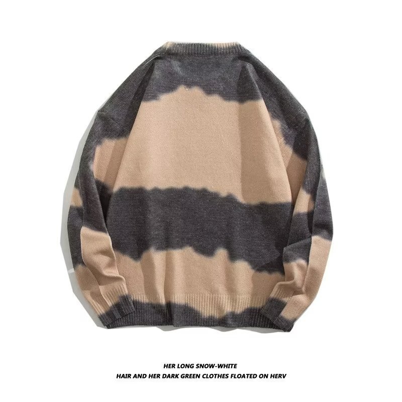 Men Sweaters Sweater couple style Hong Kong style knitted sweater autumn and winter thick Korean version trendy personality pullover sweater Mens crew