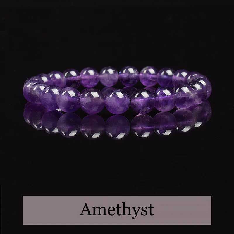 Natural Amethyst Bracelet High Quality Natural Stone Bead Bracelet Womens Genuine Primitive Amethyst Spirit Crystal Quartz Jewelry W240913