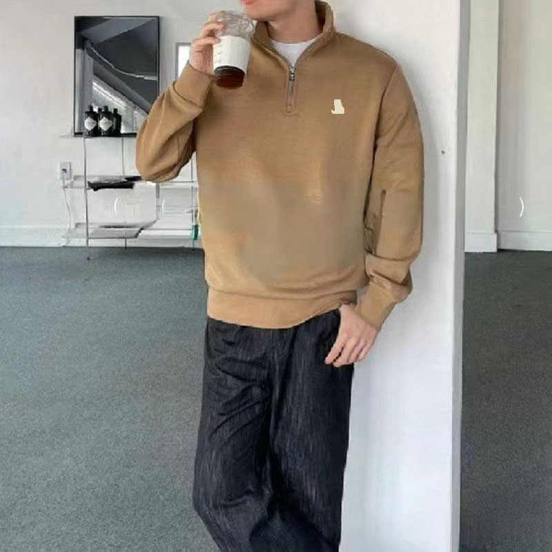 Sweatshirt Fashion POLO Women Tops Casual Letter Horse Embroidery Mens hoodie s Jumpers Warm Quarter Half Zip Up Pullover w250425