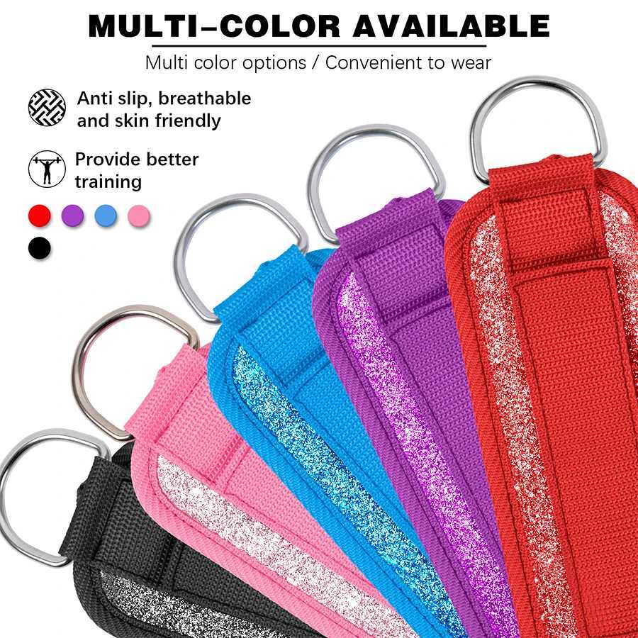 Fitness fluorescence Sports Straps Adjustable D-Ring Support Cuffs Ankle Pulley With Buckle Guard Leg Strength Safety Abductors Y240913