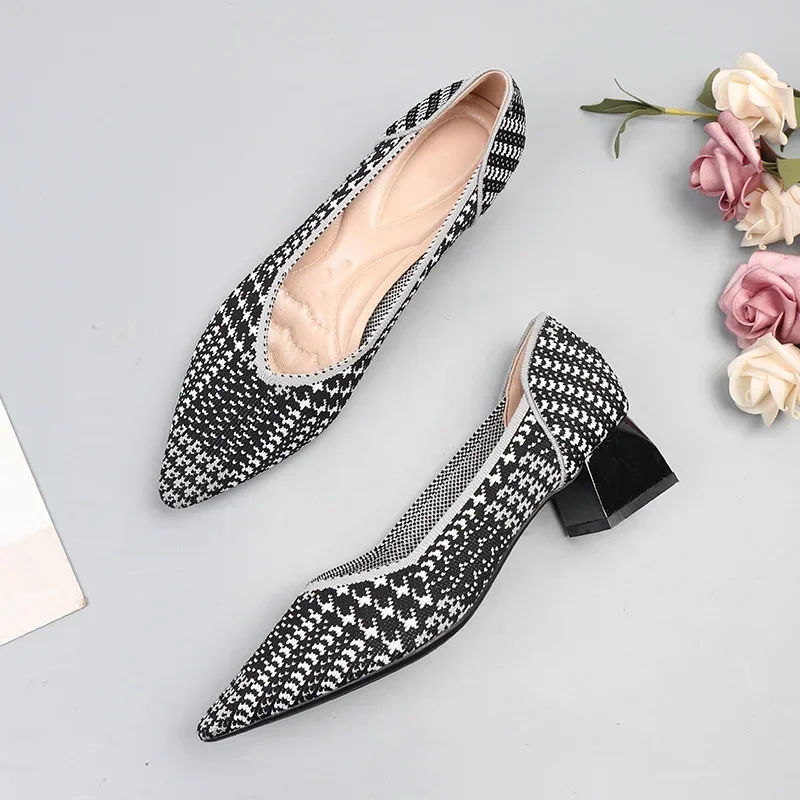 Leopard Mesh Ballet Flats, Breathable Slip-on Pointed Toe Casual Loafers