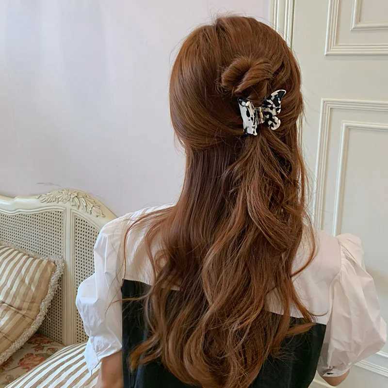Women High Quality Acetate Colorful Butterfly Hair Claws Elegant Hair Decorate Hairpins Long Hair Hold Headband Hair AccessoriesX240912