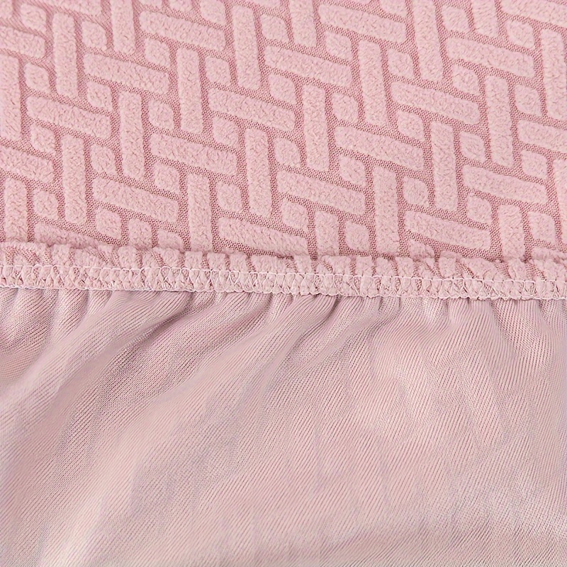 1pc Vintage Style Elastic Office Chair Cover Criss Cross Pattern Polyester Spandex Stretch Slipcover with Slip-Resistant Grip Armless Mid-Back Wide Se