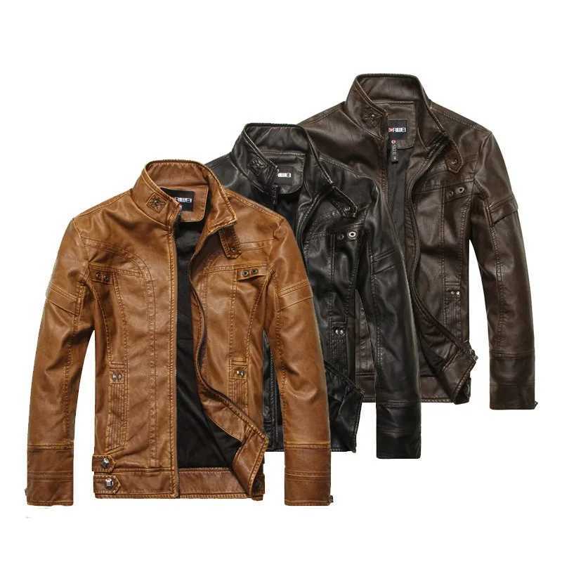 Men Coat Winter Fashion New Biker Leather Jacket Mens Fleece Motorcycle PU Leather Jacket Fleece Pu Overcoat 2024X240913