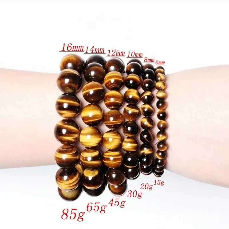 Fashionable Tiger Eye Bracelet for Men and Women Charm Natural Stone Jewelry Treatment Buddha Elastic Rope Couple Crystal Bead Bracelet W240913
