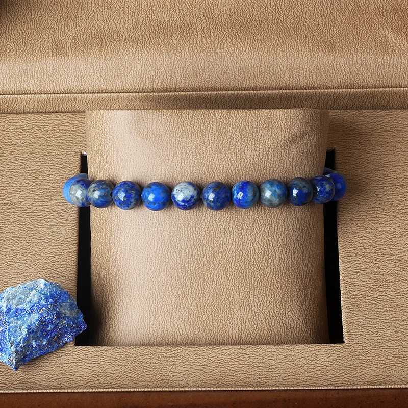 Real 5A Sky Blue Stone Bead Bracelet Homme Elastic High Quality Energy Natural Stone Treatment Jewelry Female Gift Boyfriend W240913