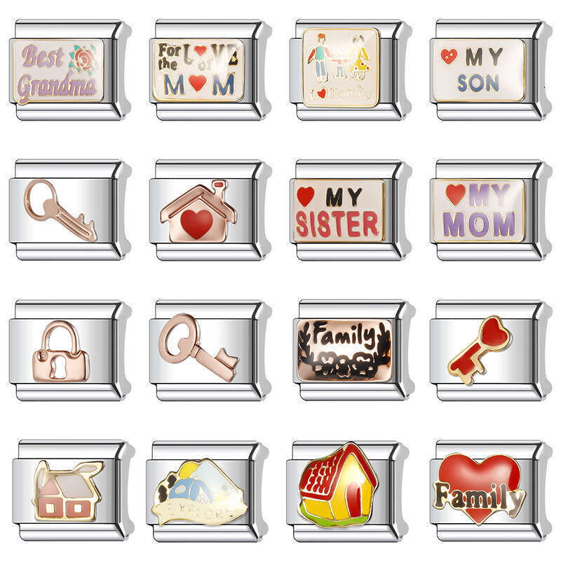 2024 Women's Gift Fit 9mm Stainless Steel Italian Charms Bracelet Links Beads DIY Bracelet With Italian Style Cute Classic Pattern