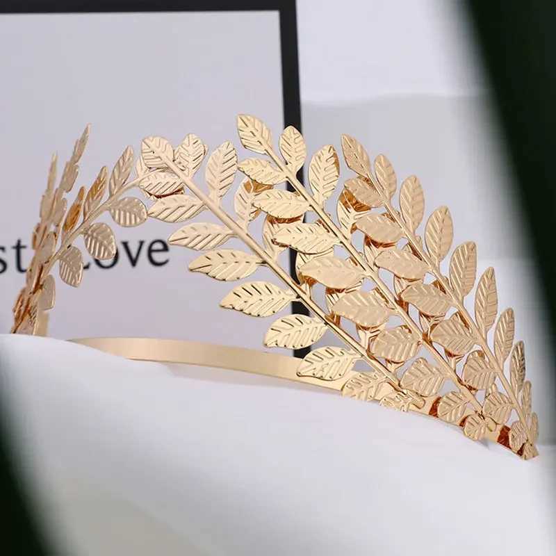Fashion Greek Goddess Headband Gold Leaves Branch Crown Bride HairBand Wedding Tiara Hair Jewelry AccessoriesX240913