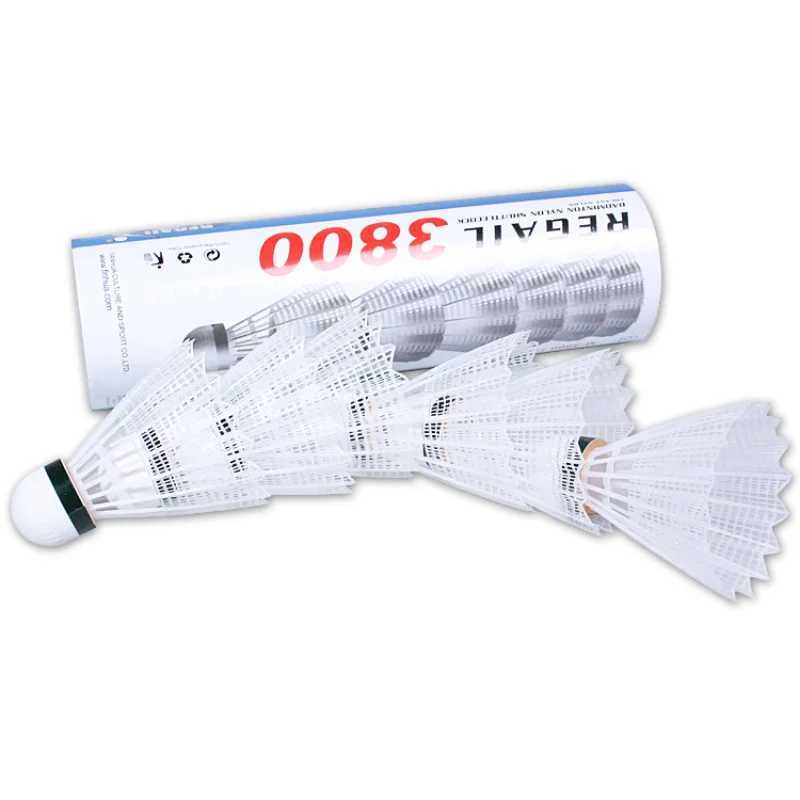 6pcs a Barreled Badminton Imitation Nylon Ball Plastic Shuttlecock Ruffles Fiber Head Shuttlecock Racquet Sports Accessories Y240912