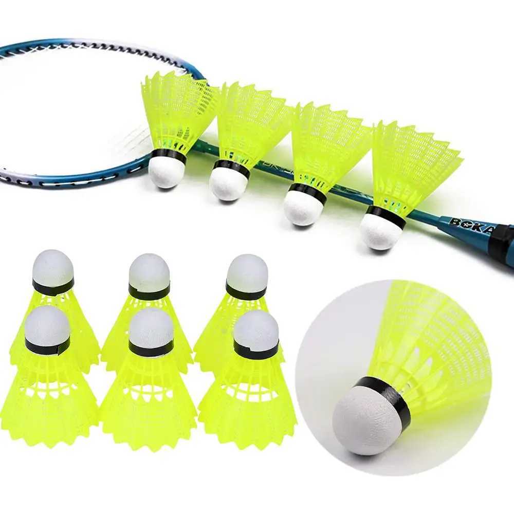 12Pcs Yellow Nylon Badminton Shuttlecocks With Great Stability Durability Indoor Outdoor Sports Training Balls Y240912