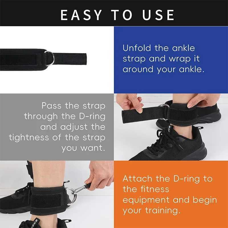 1PC Ankle Straps for Cable Machines Padded Ankle Cuffs for Leg Exercise WorkoutsFully Adjustable and Breathable Ankle Y240913